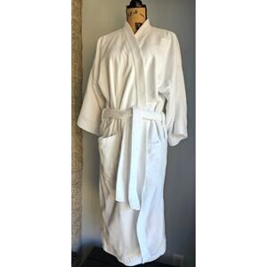 Nordstrom Spa Robe, White, Made In Brazil, 100% Cotton, One Size, 46 In length
